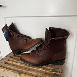 Double H Boot Company Western Waterproof Lace Up Boots. Soft Toe, Made in USA